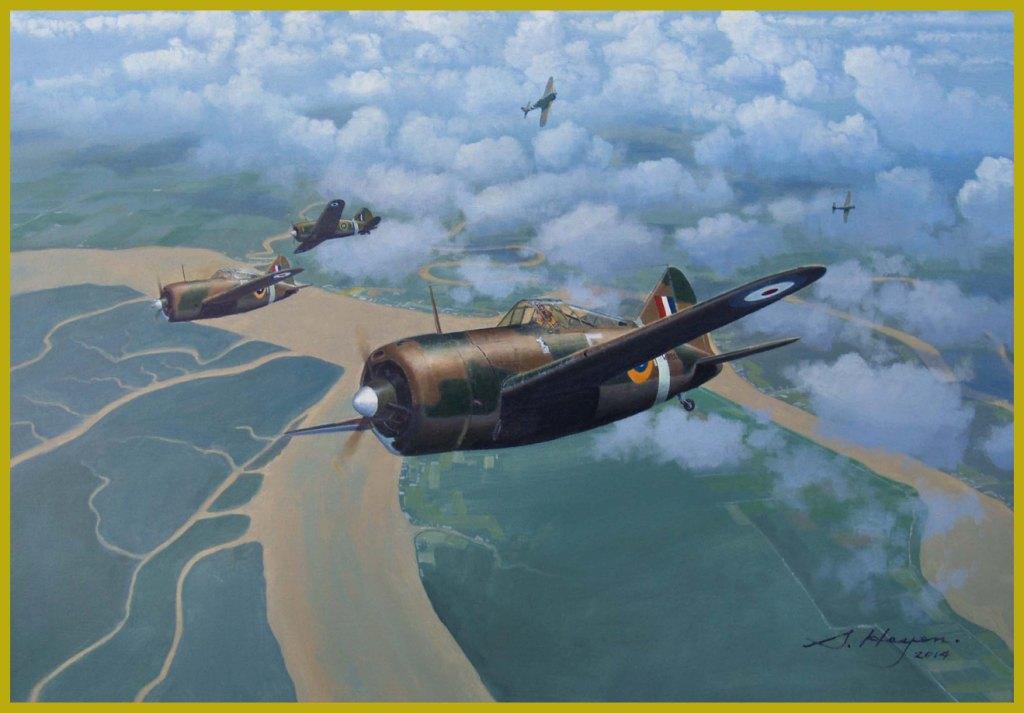 Brewster Buffalo aviation art painting by Steven Heyen